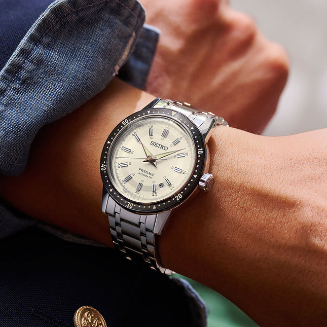 Seiko Presage SRPK61J1 Style60s Crown Chronograph 60th Anniversary St. Steel Strap Limited Edition