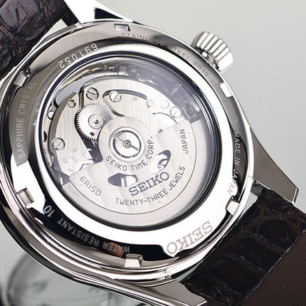 Seiko Presage SPB067J1 Automatic White Pattern Dial Brown Leather Strap