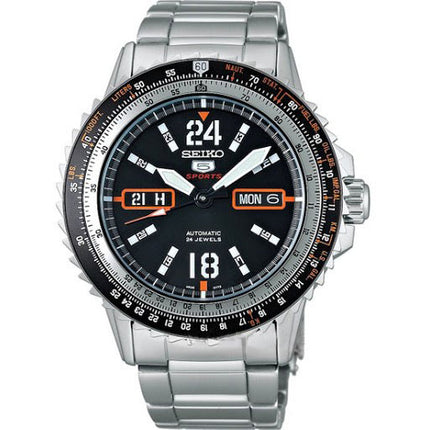 Seiko 5 Sports SRP347K1 Automatic Black Dial Stainless Steel Strap