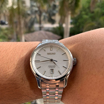 Seiko Presage SRPD39J1 Zen Garden Automatic White Dial Stainless Steel Strap