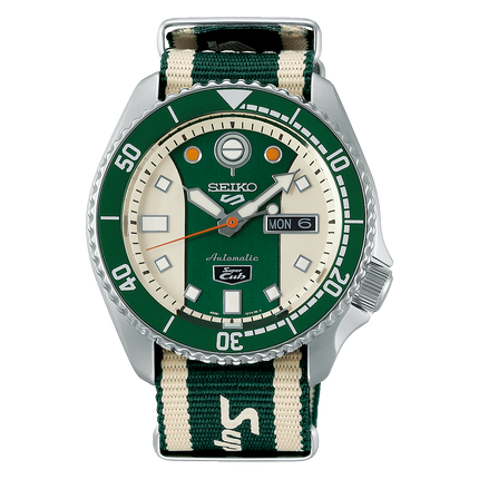 Seiko 5 Sports SRPJ49K1 Honda Super Cub Dual Tone Dial Dual Tone Nylon Strap Limited Edition