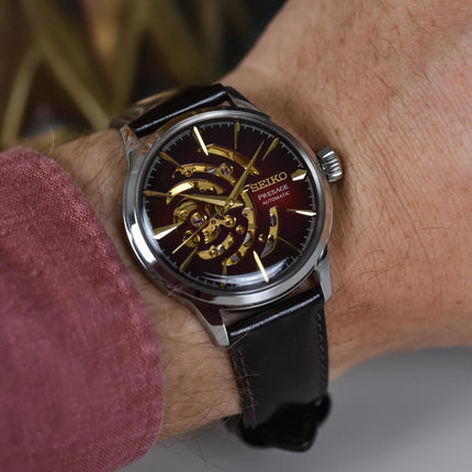 Seiko Presage SSA457J1 Cocktail Time Star Bar Automatic Brown Leather Strap LIMITED EDITION