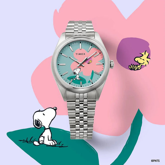 Timex Peanuts x Legacy Snoopy Flower Dial 36mm Stainless Steel Bracelet TW2Y52600