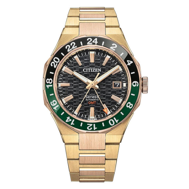 Citizen Series8 NB6033-51E Automatic GMT Black Dial Gold Stainless Steel Strap