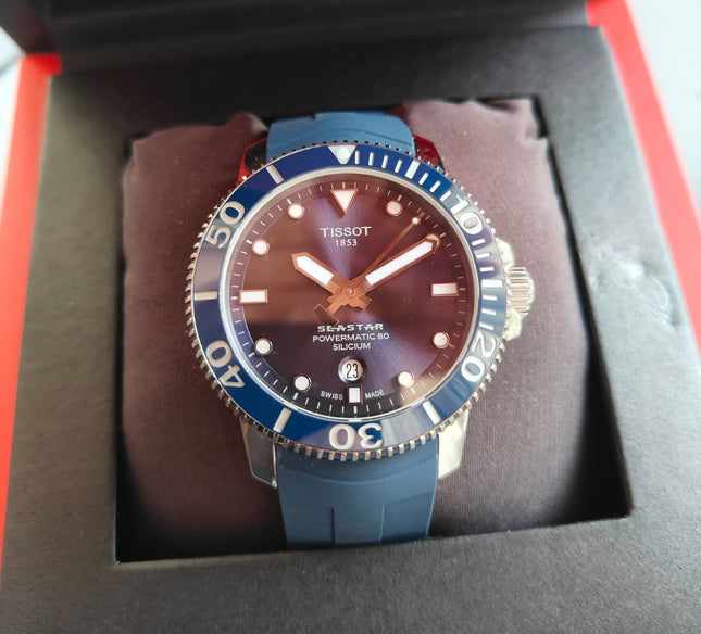 Preloved - TISSOT T-Sport 1000 T120.407.17.041.01 Seastar Powermatic 80 Silicium Blue Dial Blue Textile Strap