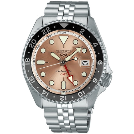 SEIKO 5 SKX GMT THONG SIA EXCLUSIVE LIMITED EDITION ORIGINAL MEN SSK043K1 CHAMPAGNE DIAL STAINLESS STEEL STRAP