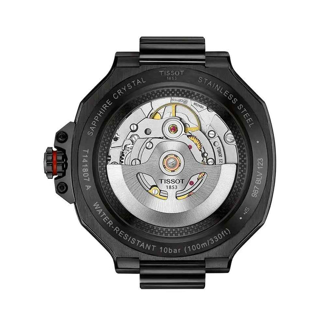 Tissot T-Race Powermatic 80 41mm T-Sport T141.807.37.057.00 Men Black Dial Black Silicone Strap