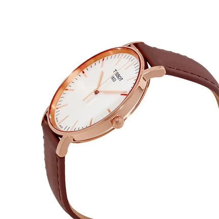 TISSOT T-Classic T109.610.36.031.00 Everytime Large Silver Dial Leather Strap
