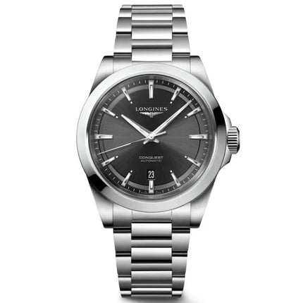 Longines Conquest L3.830.4.52.6 Automatic Sunray Black Dial Stainless Steel Strap
