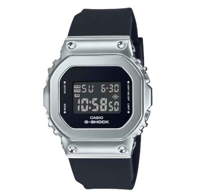 Casio G-Shock GM-S5600-1DR S Series Metal Square Ladies Digital Dial Black Resin Band