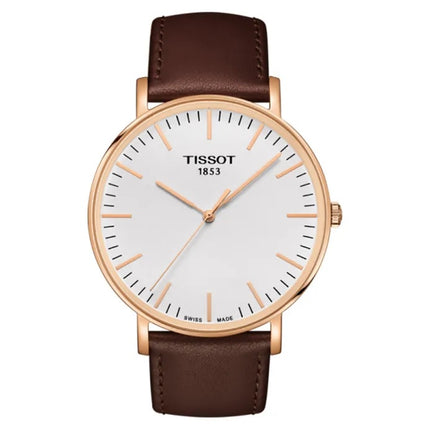 TISSOT T-Classic T109.610.36.031.00 Everytime Large Silver Dial Leather Strap