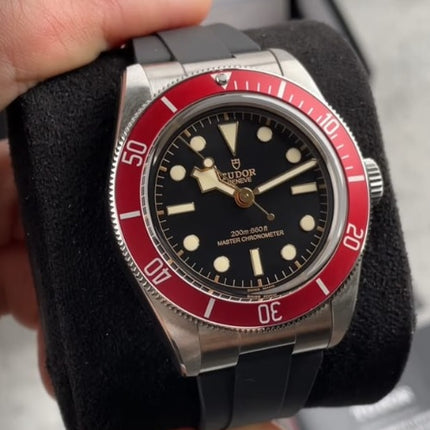 Preloved - TUDOR Black Bay 41mm Red Bezel Rubber Strap M7941A1A0RU-0002