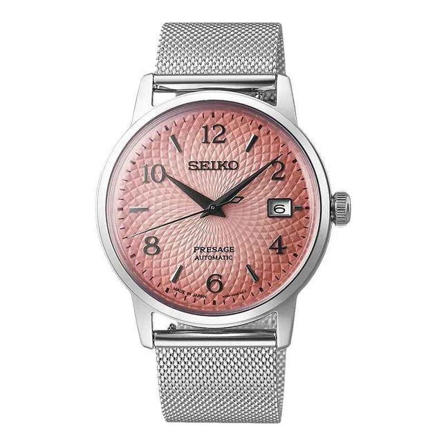 Seiko Presage SRPE47J1 Cocktail Time Tequila Sunset Pink Dial Mesh Strap LIMITED EDITION