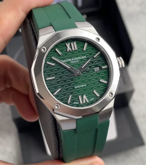 Preloved - Baume Mercier Riviera M0A10618 Men Green Dial Green Rubber Strap