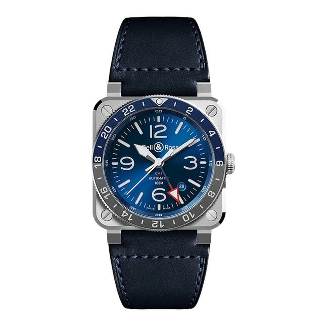BellRoss BR-03 GMT Blue 42mm BR0393-BLU-ST/SCA