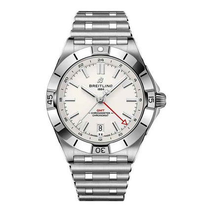 Breitling Chronomat A32398101A1A1 Automatic GMT 40 White Dial Stainless Steel Strap