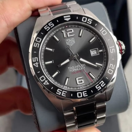 Preloved - TAG Heuer Formula 1 WAZ2011.BA0842 Automatic Grey Sunray Dial Fine Brushed Steel Strap