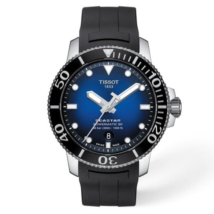 Tissot Seastar 1000 Powermatic 80 43mm T-Sport T120.407.17.041.00 Blue Dial Black Rubber Strap