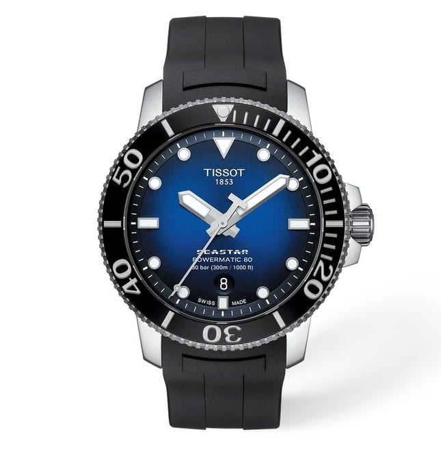 Tissot Seastar 1000 Powermatic 80 43mm T-Sport T120.407.17.041.00 Blue Dial Black Rubber Strap