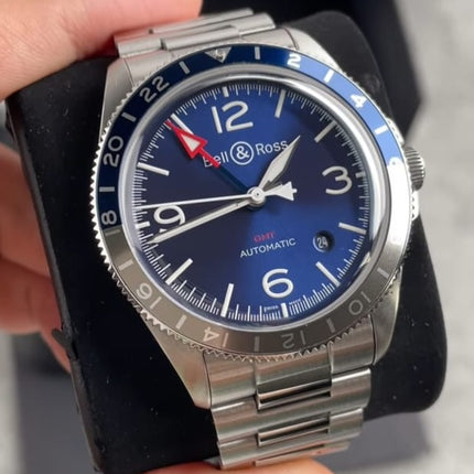 Preloved - BellRoss BR V2-93 gmt blue  41mm BRV293-BLU-ST/SST