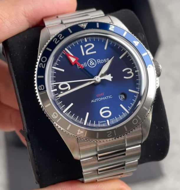Preloved - BellRoss BR V2-93 gmt blue  41mm BRV293-BLU-ST/SST