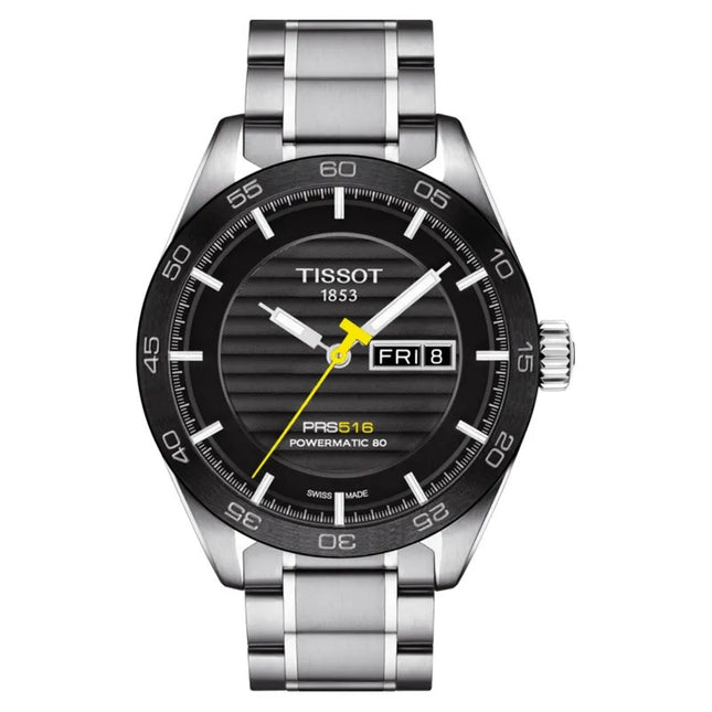TISSOT PRS 516 Powermatic80 T100.430.11.051.00 Black Pattern Dial Stainless Steel