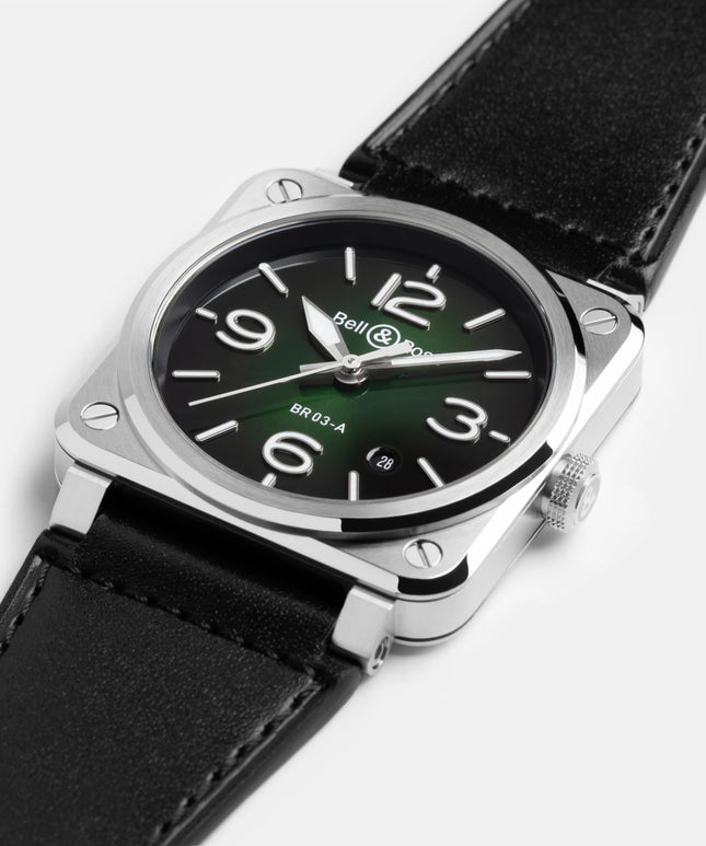 BellRoss BR-03 Green Steel 41mm BR03A-GN-ST/SCA