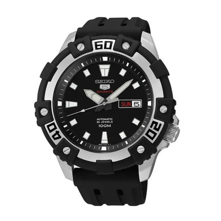 Seiko 5 Sports SRP475K1 Automatic Black Dial Black Rubber Strap
