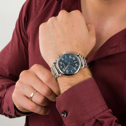 Emporio Armani Sport AR11132 Chronograph Blue Dial Stainless Steel Strap