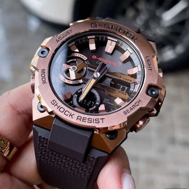 Casio G-Shock G-Steel GST-B400MV-5ADR Tough Solar Digital Analog Dial Dark Brown Resin Band