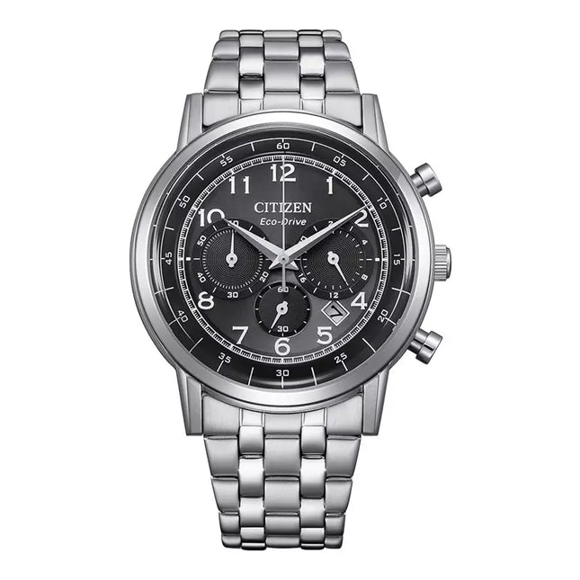 Citizen Eco Drive CA4630-53E Men Chronograph Black Dial Stainless Steel Strap