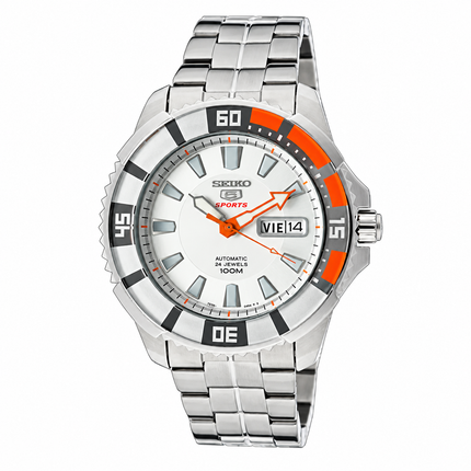 Seiko 5 Sports SRP201K1 Silver Dial Stainless Steel Strap