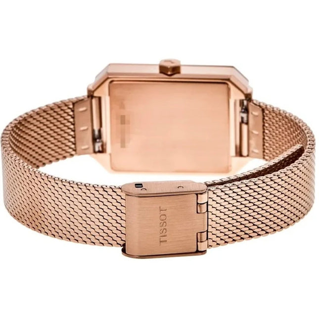 Tissot SRV 30mm T-Classic T160.110.33.033.00 Ladies Silver Dial Rose Gold Stainless Steel Strap