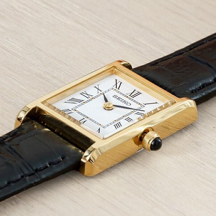 SEIKO SWR054 Classic Tank Ladies Vintage Quartz Gold