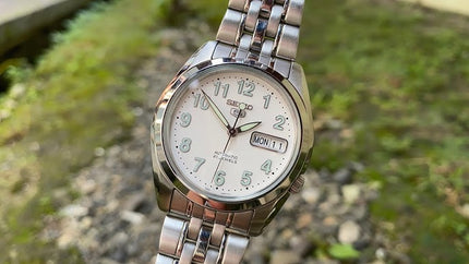 Seiko 5 Automatic SNK377K1 White Dial Stainless Steel Band