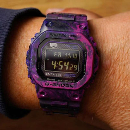 Casio G-Shock GCW-B5000UN-6DR 40th Anniversary Carbon Edition Digital Dial Mixed Purple Carbon Band