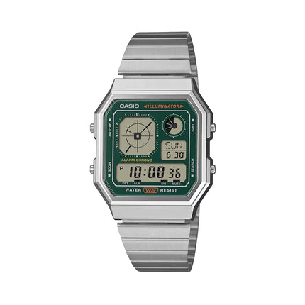 Casio General Vintage Digital Dial Stainless Steel Band A130WE-3ADF