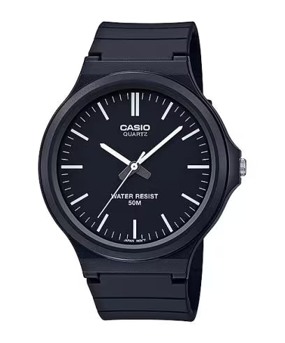 Casio General MW-240-1EVDF Men Analog Black Dial Black Resin Band