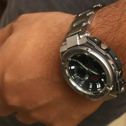 Casio G-Shock G-Steel GST-S110D-1ADR Tough Solar Digital Analog Dial Stainless Steel Band