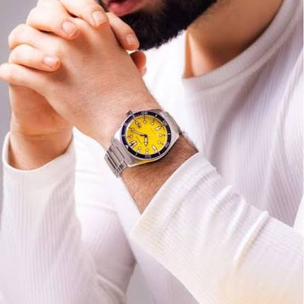 Citizen Eco Drive AW1760-81Z Yellow Dial Stainless Steel Strap