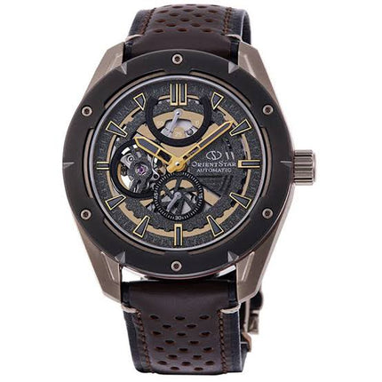 Orient Star RE-AV0A04B Avant Garde Automatic Men Skeleton Dial Brown Leather Strap