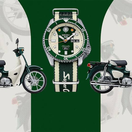 Seiko 5 Sports SRPJ49K1 Honda Super Cub Dual Tone Dial Dual Tone Nylon Strap Limited Edition