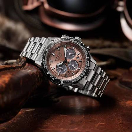 Citizen Promaster Sky Navihawk CA4664-60X Eco Drive Chronograph Brown Dial Stainless Steel Strap