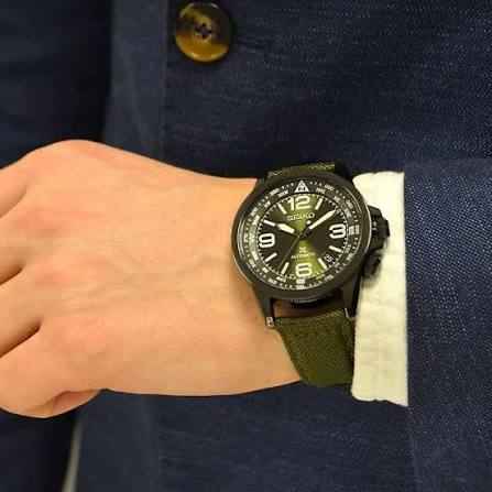 Seiko Prospex SRPC33K1 Land Green Dial Green Olive Nylon Strap