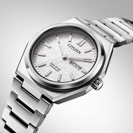Citizen Eco Drive AW0130-85A Zenshin Super Titanium Silver Dial Titanium Strap