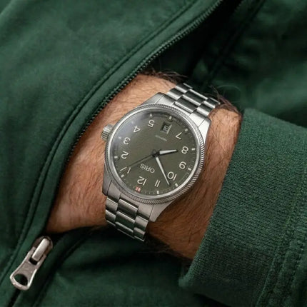 Oris ProPilot Date 01 733 7805 4167-07 8 20 04LC Textured Dark Green Dial Stainless Steel