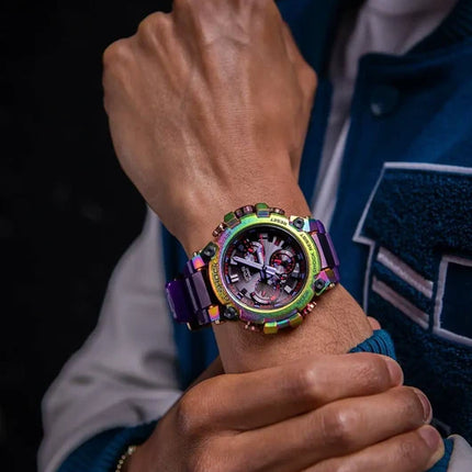 Casio G-Shock MT-G MTG-B3000PRB-1ADR Aurora Borealis Black Dial Translucent Purple Resin Band