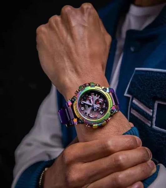 Casio G-Shock MT-G MTG-B3000PRB-1ADR Aurora Borealis Black Dial Translucent Purple Resin Band