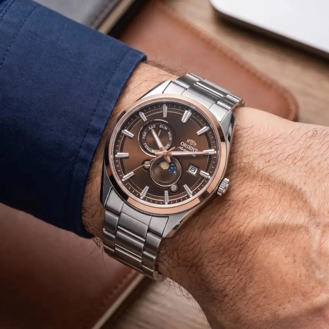Orient Contemporary Stretto RA-AK0313Y Men Brown Dial Stainless Steel Strap