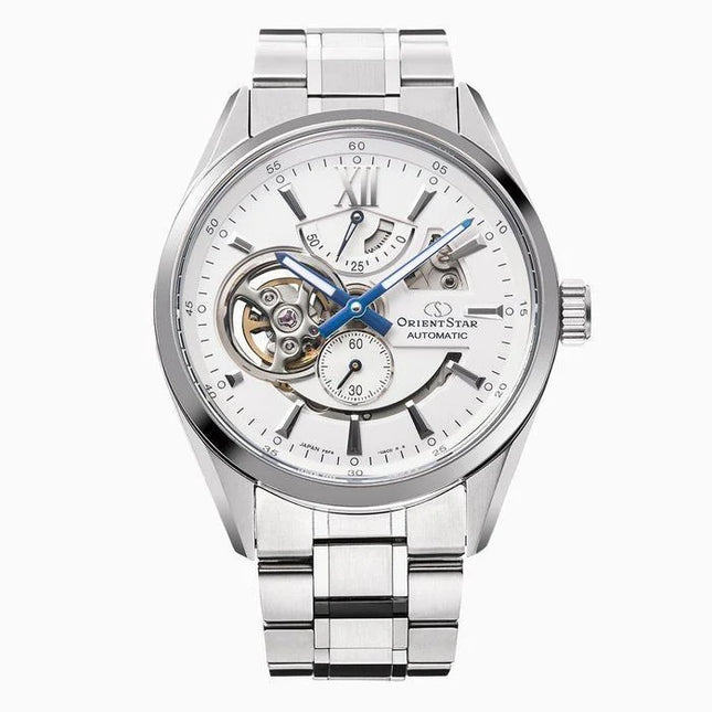 Orient Star Contemporary RE-AV0113S Automatic Men Open Heart White Dial Metal Strap